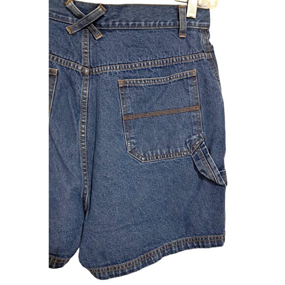 Vintage Bill Blass Jeanswear Shorts Womens Size 10 Blue Denim Cargo Carpenter - Picture 6 of 8